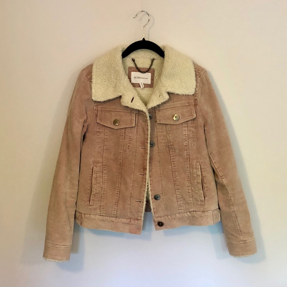 BCBGeneration faux shearling lined corduroy jacket